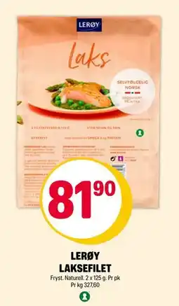 Coop Extra LERØY LAKSEFILET, NOK 81.9 tilbud