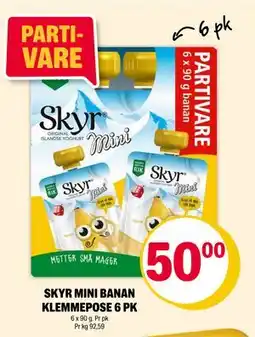 Coop Extra SKYR MINI BANAN KLEMMEPOSE 6 PK, NOK 50 tilbud