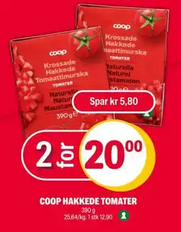 Coop Extra COOP HAKKEDE TOMATER, NOK 20 tilbud