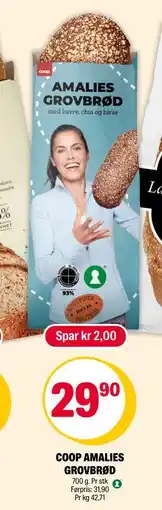 Coop Extra COOP AMALIES GROVBRØD, NOK 29.9 tilbud