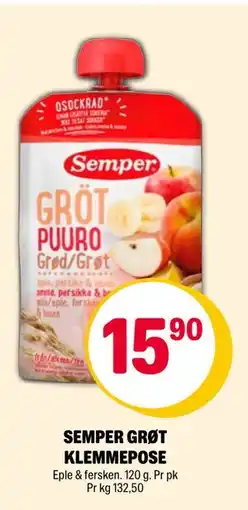 Coop Extra SEMPER GRØT KLEMMEPOSE, NOK 15.9 tilbud