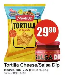 Spar Tortilla Cheese/Salsa Dip, NOK 29.9 tilbud