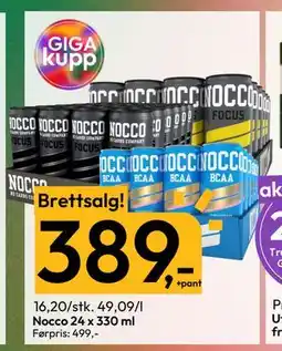 Gigaboks Nocco 24 x 330 ml, NOK 389 tilbud