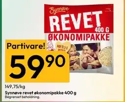 Gigaboks Synnøve revet økonomipakke 400 g, NOK 59.9 tilbud