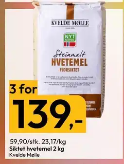 Gigaboks Siktet hvetemel 2 kg, NOK 139 tilbud