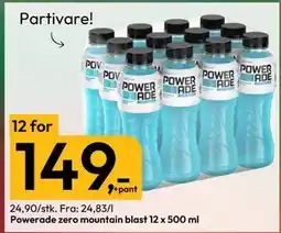 Gigaboks Powerade zero mountain blast 12 x 500 ml, NOK 149 tilbud