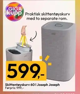 Gigaboks Skittentøyskurv 60 l Joseph Joseph, NOK 599 tilbud