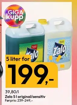 Gigaboks Zalo 5 l original/sensitiv, NOK 199 tilbud