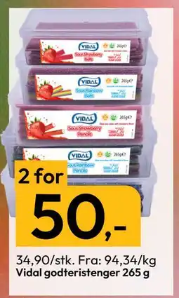 Gigaboks Vidal godteristenger 265 g, NOK 50 tilbud
