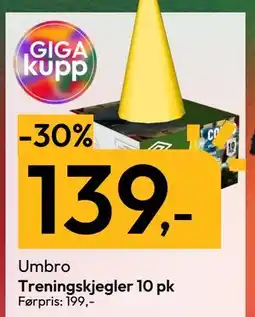 Gigaboks Treningskjegler 10 pk, NOK 139 tilbud