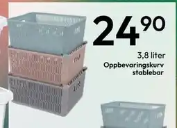 Gigaboks Oppbevaringskurv stablebar, NOK 24.9 tilbud