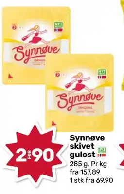 Matkroken Synnøve skivet gulost, NOK 90 tilbud