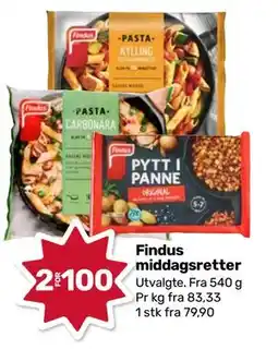 Matkroken Findus middagsretter, NOK 100 tilbud
