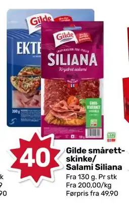 Matkroken Gilde smårettskinke/ Salami Siliana, NOK 40 tilbud
