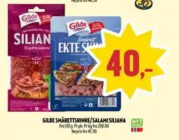Coop Prix GILDE SMÅRETTSKINKE/SALAMI SILIANA, NOK 40 tilbud