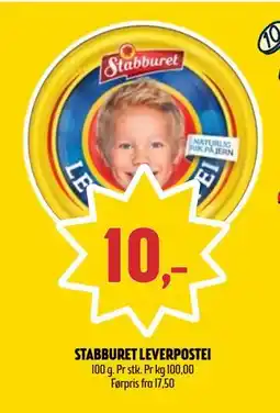 Coop Prix STABBURET LEVERPOSTEI, NOK 10 tilbud