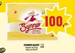 Coop Prix SYNNØVE GULOST, NOK 100 tilbud