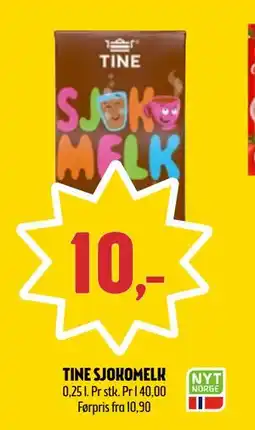 Coop Prix TINE SJOKOMELK, NOK 10 tilbud