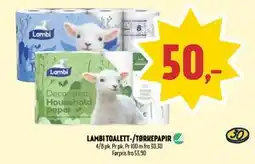 Coop Prix LAMBI TOALETT-/TØRKEPAPIR, NOK 50 tilbud