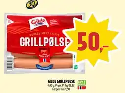 Coop Prix GILDE GRILLPØLSE, NOK 50 tilbud
