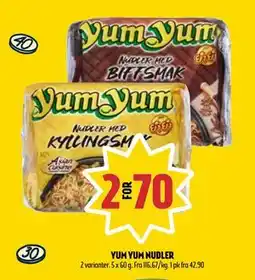 Coop Prix YUM YUM NUDLER, NOK 70 tilbud
