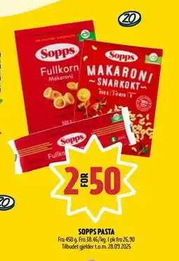 Coop Prix SOPPS PASTA, NOK 50 tilbud