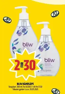 Coop Prix BLIW HÅNDSÅPE, NOK 30 tilbud