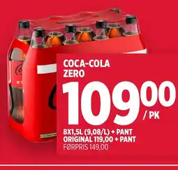 Meny COCA-COLA Zero tilbud