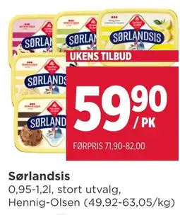 Meny Sørlandsis tilbud