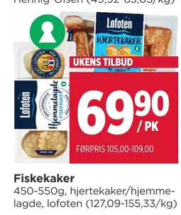 Meny Fiskekaker tilbud