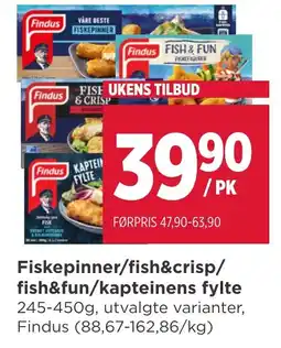 Meny Fiskepinner/fish&crisp/ fish&fun/kapteinens fylte tilbud