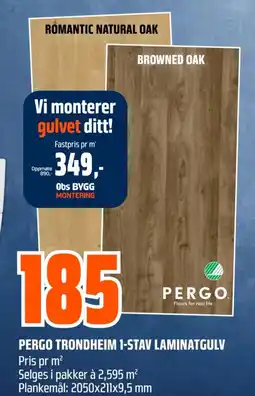 Obs Bygg Pergo trondheim 1-stav laminatgulv tilbud