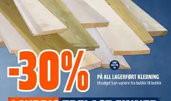 Obs Bygg På all lagerført kledning tilbud