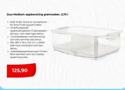 Clas Ohlson Duo Medium oppbevaring grønnsaker tilbud