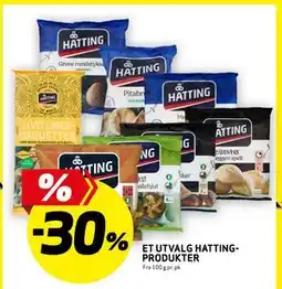 Bunnpris ET UTVALG HATTINGPRODUKTER tilbud