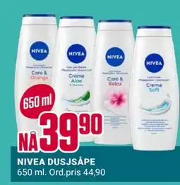 Europris NIVEA DUSJSÅPE, NOK 39.9 tilbud