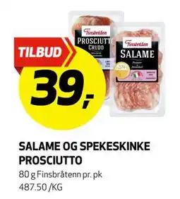 Bunnpris SALAME OG SPEKESKINKE PROSCIUTTO, NOK 39 tilbud