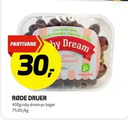 Bunnpris RØDE DRUER, NOK 30 tilbud