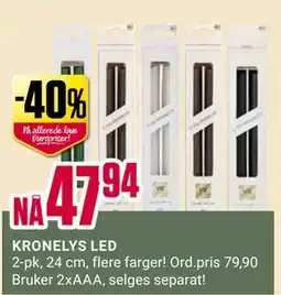 Europris KRONELYS LED, NOK 47.94 tilbud