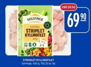 Rema 1000 STRIMLET KYLLINGFILET, NOK 69.9 tilbud