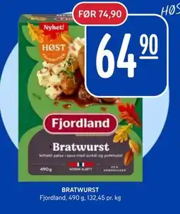 Rema 1000 BRATWURST, NOK 64.9 tilbud