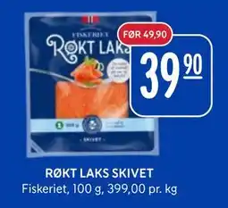 Rema 1000 RØKT LAKS SKIVET, NOK 39.9 tilbud