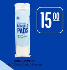 Rema 1000 BOMULLSPADS, NOK 15 tilbud