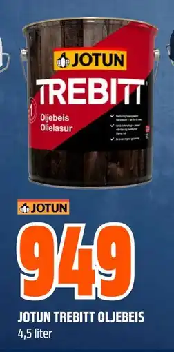Obs Bygg JOTUN TREBITT OLJEBEIS, NOK 949 tilbud