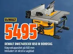 Obs Bygg DEWALT DWE7485EXB 1850 W BORDSAG, NOK 5495 tilbud