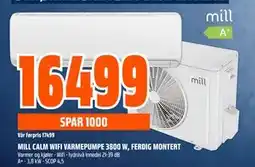 Obs Bygg MILL CALM WIFI VARMEPUMPE 3800 W, FERDIG MONTERT, NOK 16499 tilbud