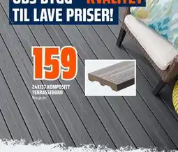 Obs Bygg 24X137 KOMPOSITT TERRASSEBORD, NOK 159 tilbud