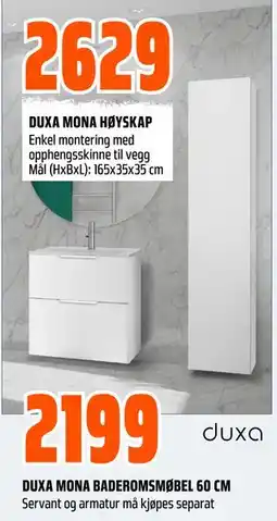 Obs Bygg DUXA MONA BADEROMSMØBEL 60 CM, NOK 2199 tilbud