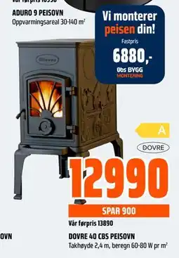Obs Bygg DOVRE 40 CBS PEISOVN, NOK 12990 tilbud