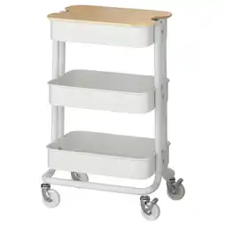 IKEA RÅskog / norrÅva Trillebord med lokk, hvit, 28x38x61 cm tilbud